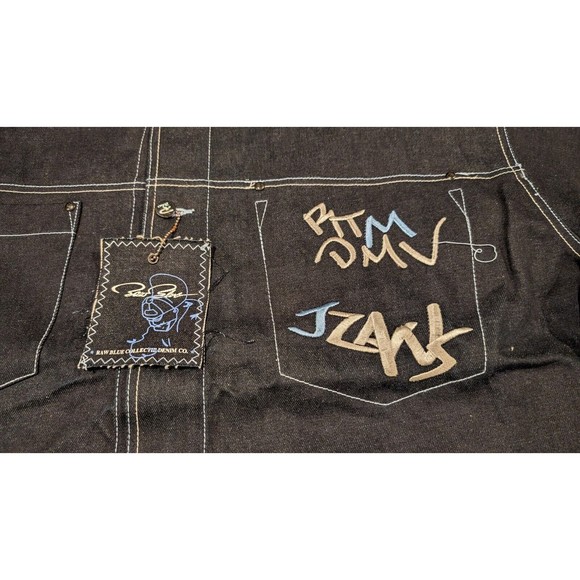 Vintage Y2K Raw Blue 3XL Denim Jacket NWT! Deadstock Urban Hip Hop Graffiti - Picture 5 of 16